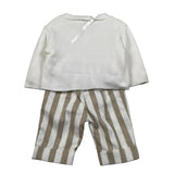 Marlu' Completo 4 Pezzi Cardigan-Camicia-Papillin-Pantalone per Neonato EF6661 PANNA MARLU' 