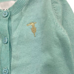 TRUSSARDI cardigan tinta unita con logo Verde acqua per Neonato TIA25010CD VERDE ACQUA TRUSSARDI 