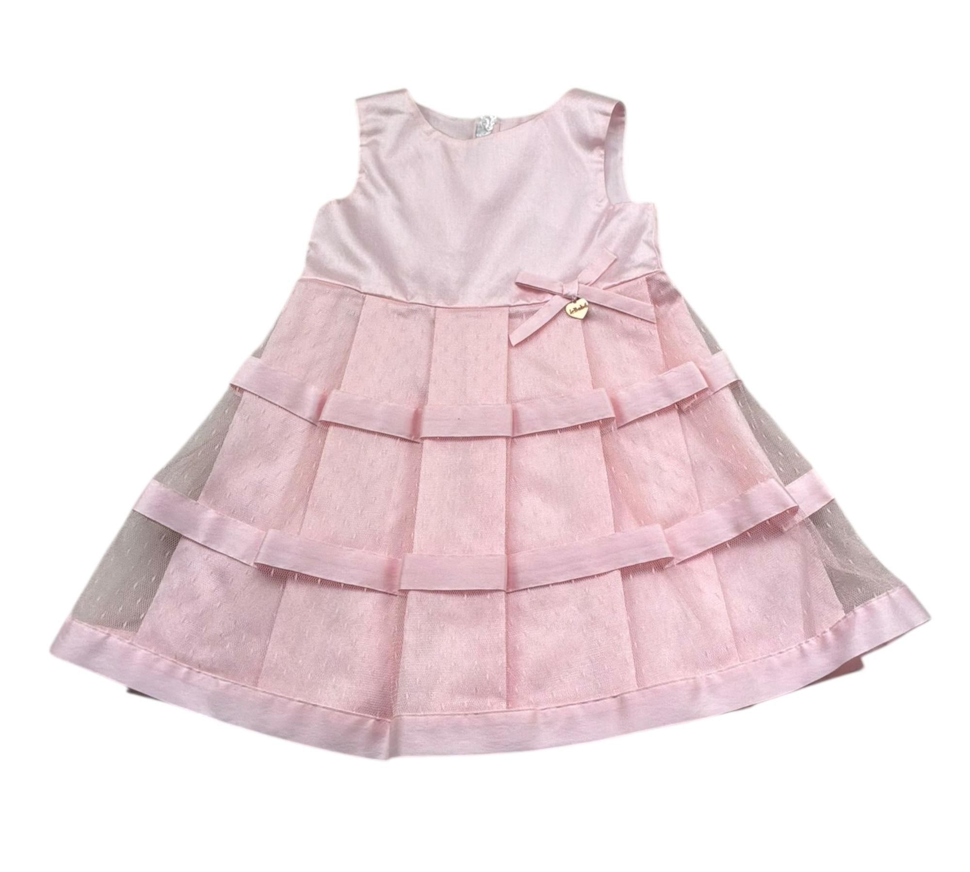 Le Bebe Abito Giromanica Tinta Unita per Neonata LBB ROSA LE BEBE 