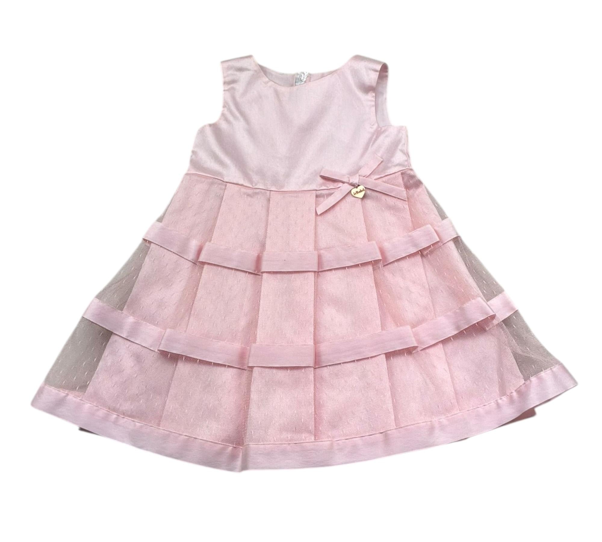 Le Bebe Abito Giromanica Tinta Unita per Neonata LBB ROSA LE BEBE 