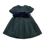 BARCELLINO abito mezza manica tinta unita con cinturino Verde per Neonata 115310 VERDE BARCELLINO 