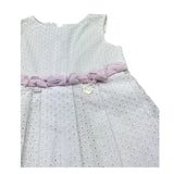 Le Bebe Abito Giromanica Tinta Unita con Ricami per Neonata LBG0667 BIANCO LE BEBE 