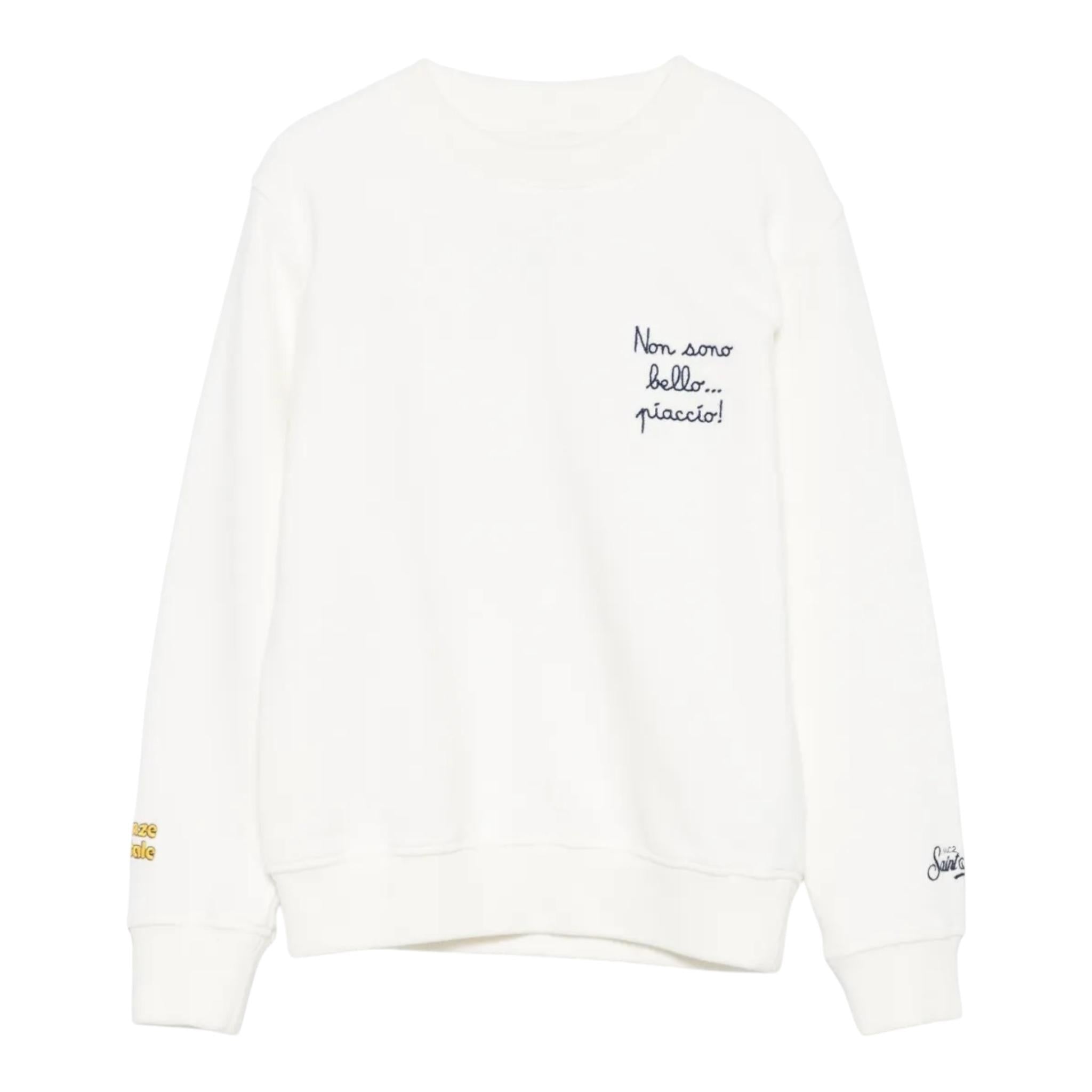 SAINT BARTH felpa girocollo tinta unita con stampa Bianco per Bambino VACANZEBELLE BIANCO SAINT BARTH 
