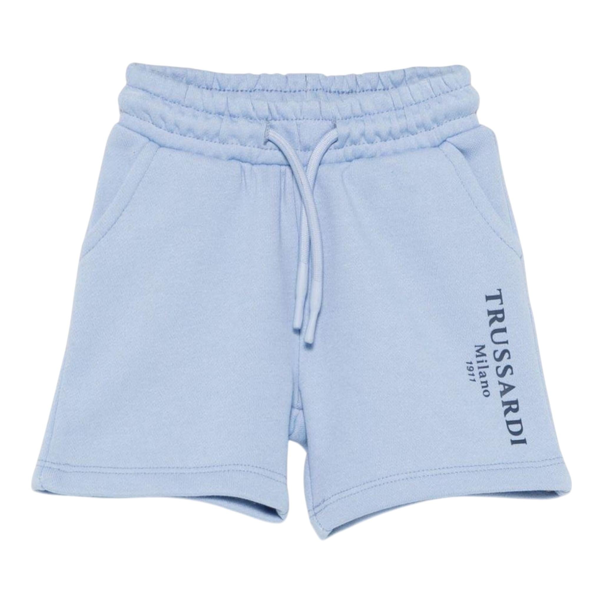 Trussardi Bermuda Tinta Unita con Elastico In Vita per Neonato TIP25016BEX AZZURRO TRUSSARDI 
