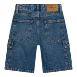 Calvin Klein Bermuda In Denim Tinta Uinita con Tasconi Blu per Bambino IB0IB02430X BLU CALVIN KLEIN 