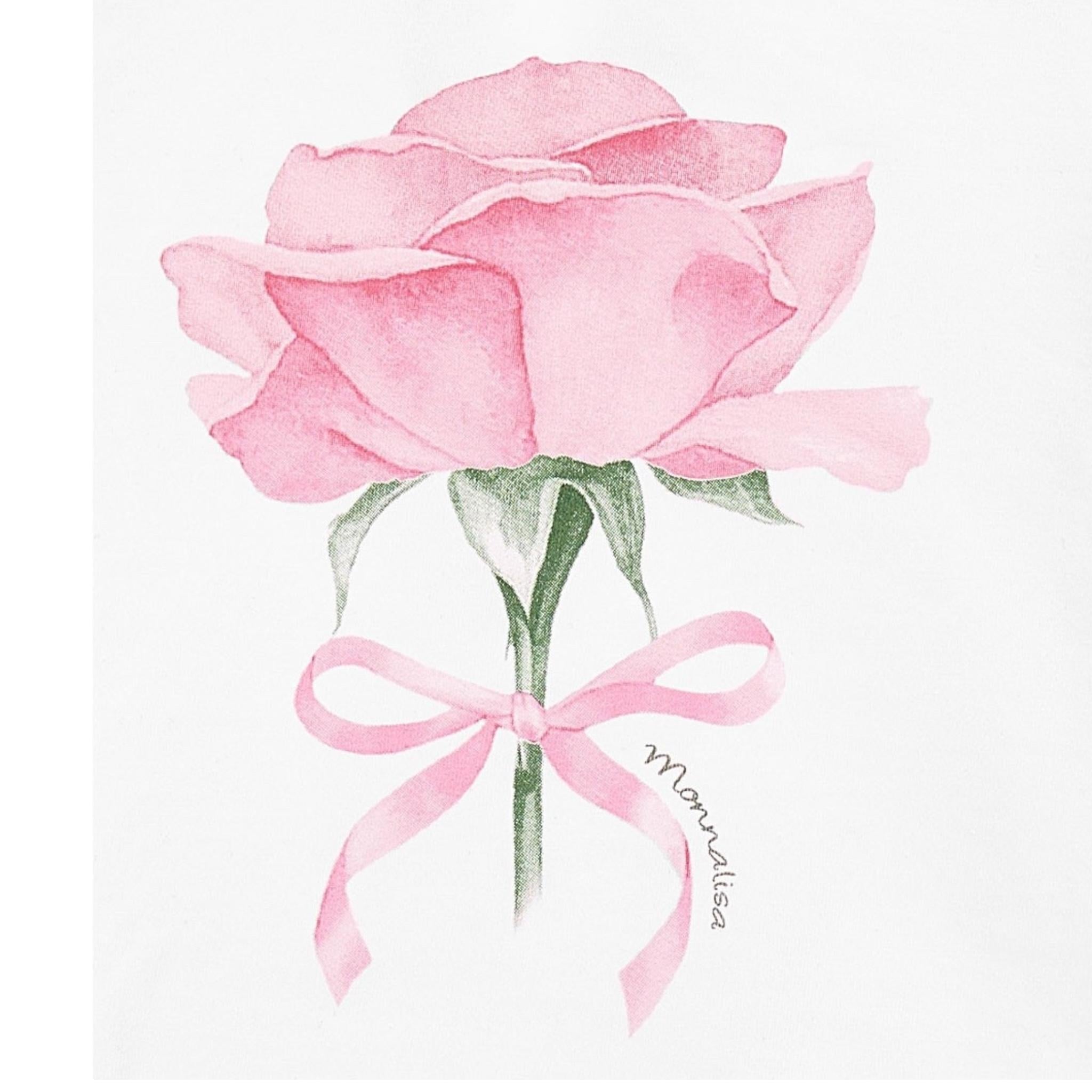 Monnalisa T-Shirt Girocollo con Stampa Tinta Unita per Neonata 39E602 BIANCO MONNALISA 