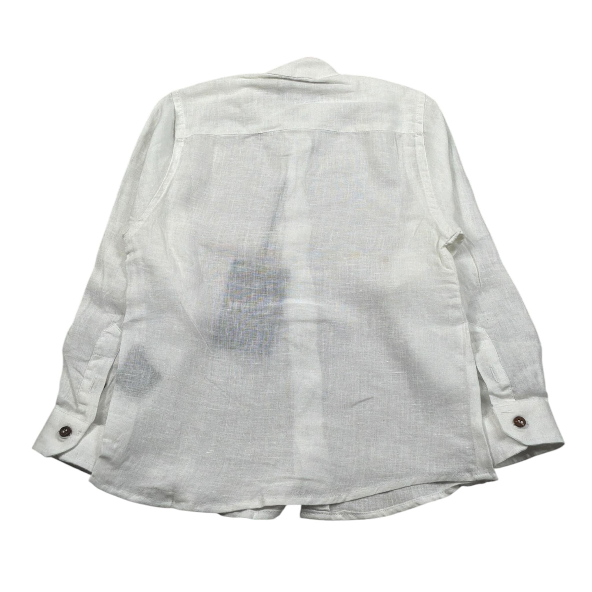 Never Too Camicia Manica Lunga Tinta Unit con Collo Coreano Panna per Bambino NT1668B PANNA NEVER TOO 
