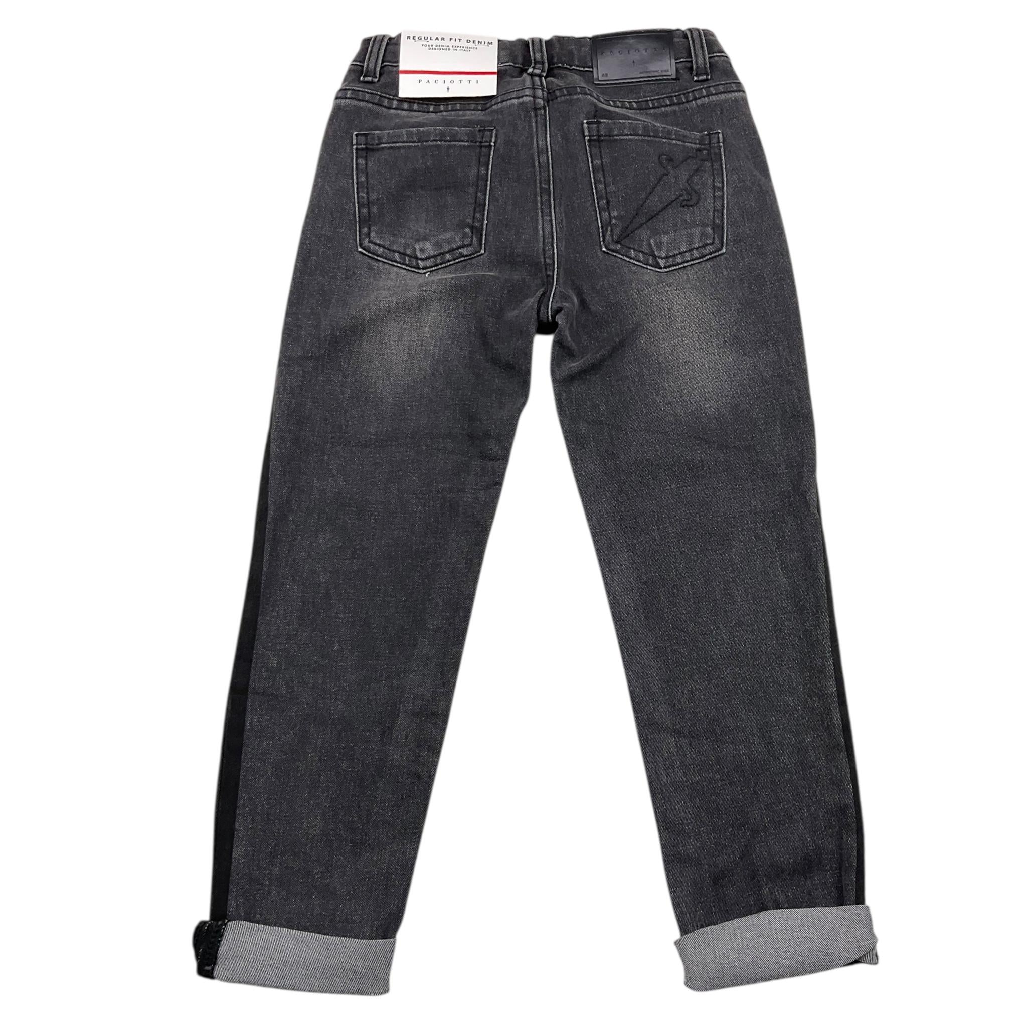 CESARE PACIOTTI jeans tinta unita con girovita regolabile Nero per Bambino PTP5361BXX NERO CESARE PACIOTTI 
