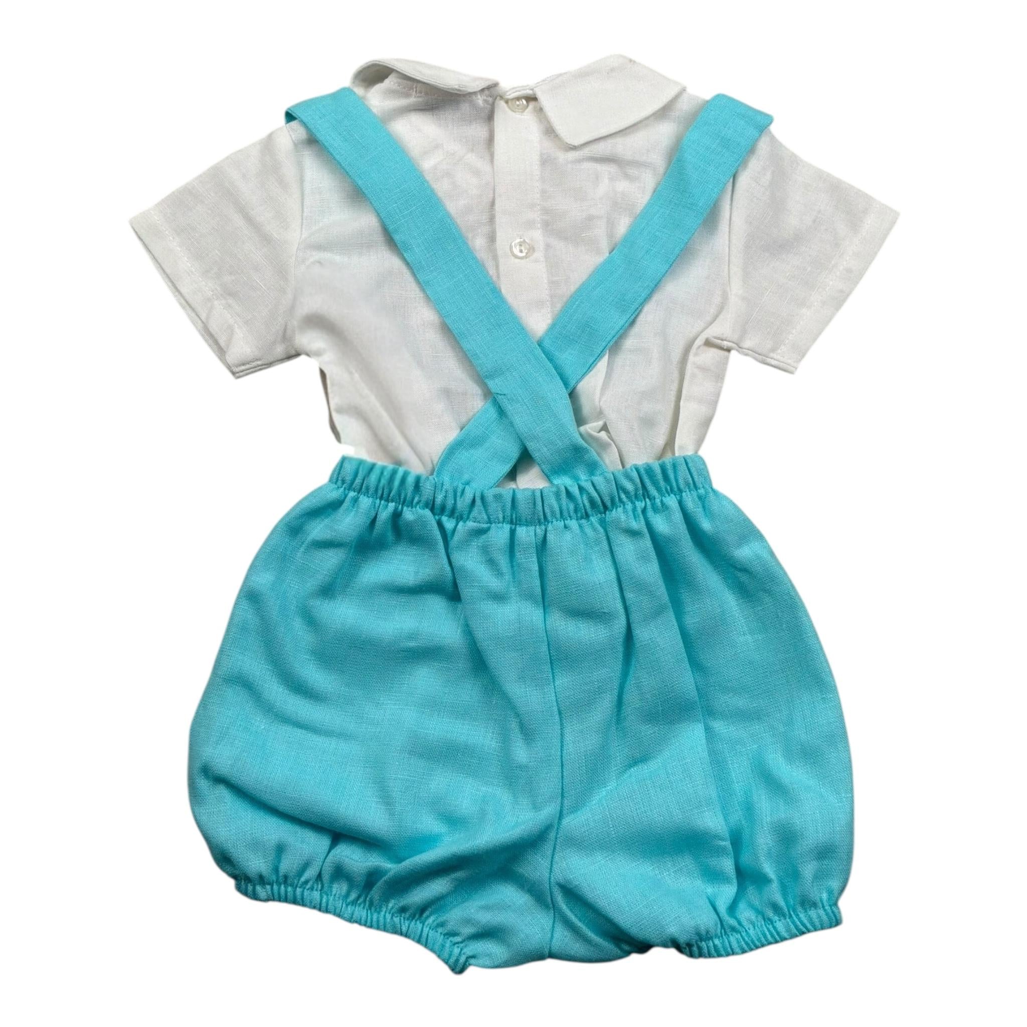 Juliana Completo 2 Pezzi Camicia-Salopette per Neonato 25198 TURCHESE JULIANA 