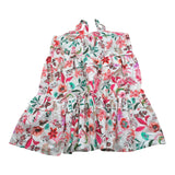 Kaos Abito Tinta Unita con Fantasia Fiori per Bambina KS125 BIANCO KAOS 