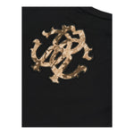 ROBERTO CAVALLI t-shirt girocollo tinta unita con stampa in contrasto Nero per Bambino TJT60J NERO ROBERTO CAVALLI 
