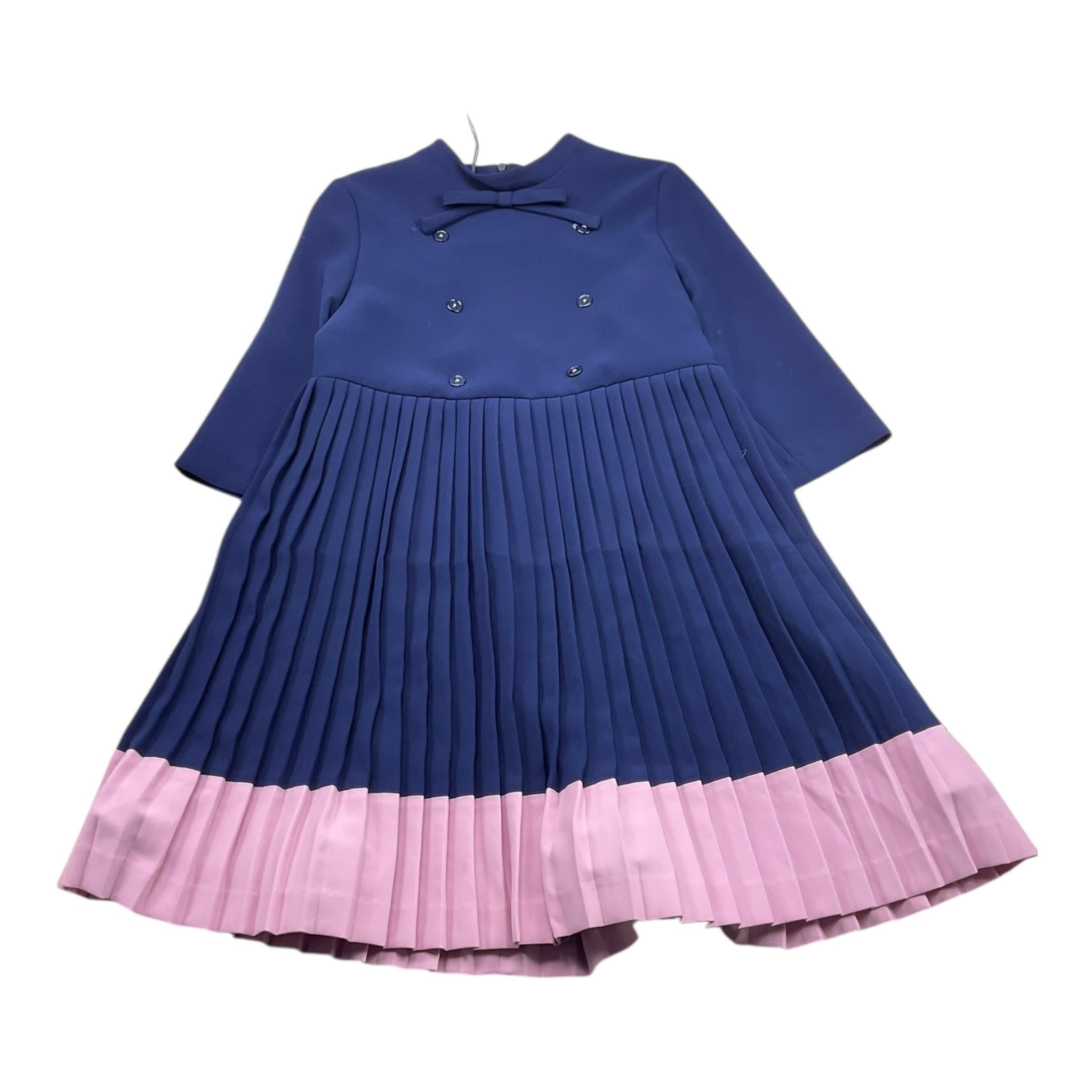 MIMISOL abito bicolore girocollo con fiocco Blu per Bambina MFAB609 BLU MIMISOL 