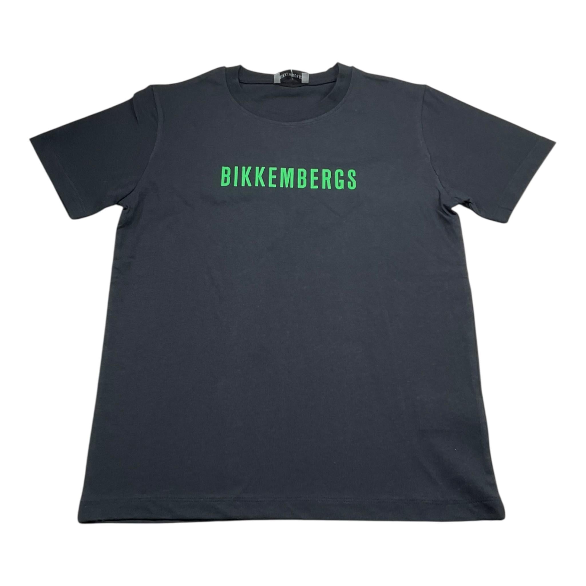Bikkembergs T-Shirt Girocollo Tinta Unita con Stampa per Bambino FHIE NERO BiKKEMBERGS 