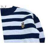 Moschino Maglia Bicolore con Fantasia A Righe per Bambina HUW01B BIANCO/BLU MOSCHINO 