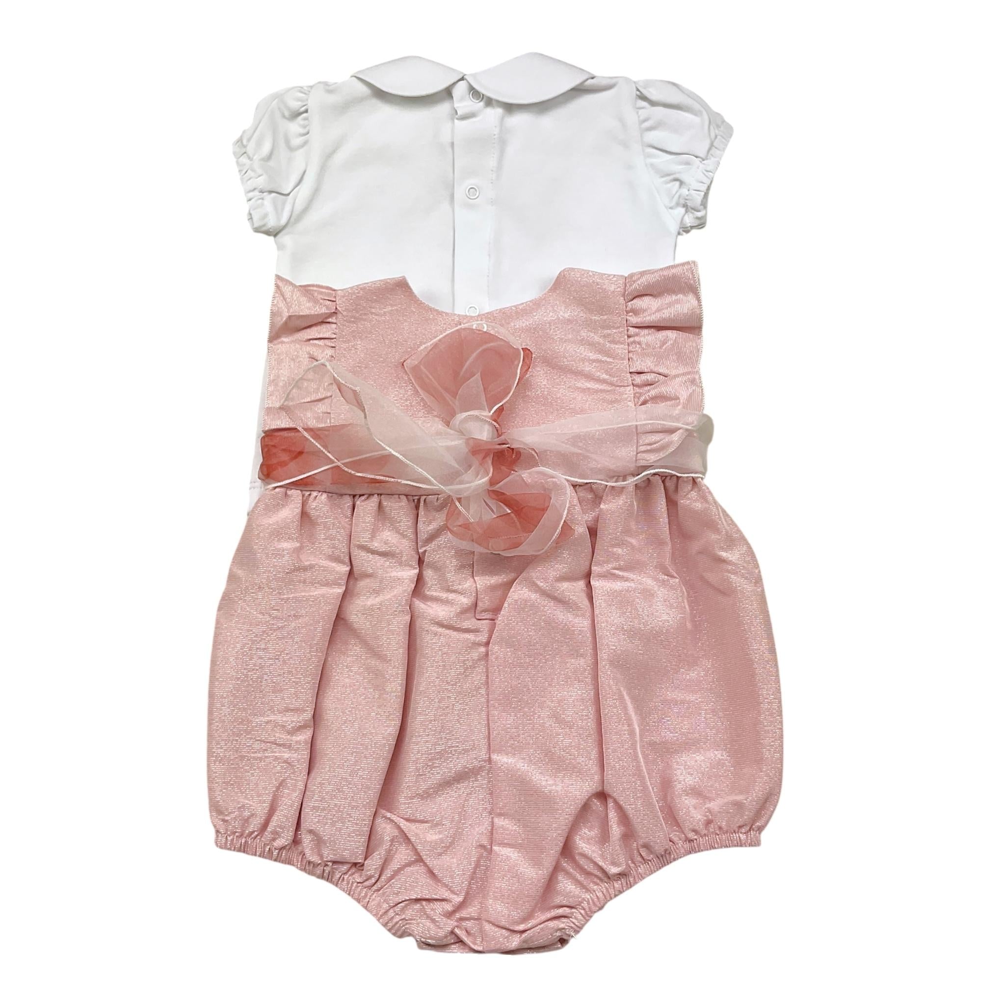 La Sartoria Dei Piccoli Completo 2 Pezzi Pagliaccetto-T-Shirts per Neonata LP310 BIANCO/ROSA LA SARTORIA DEI PICCOLI 