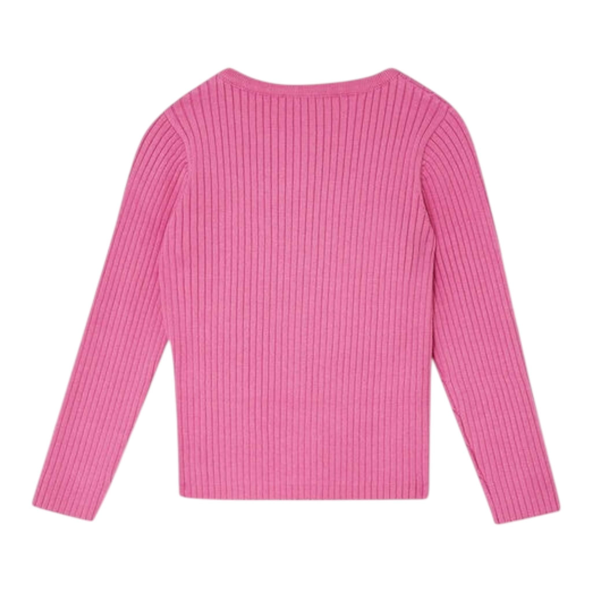 LIU JO cardigan tinta unita con applicazioni fiocchi Rosa per Bambina KF4038X ROSA LIU JO 