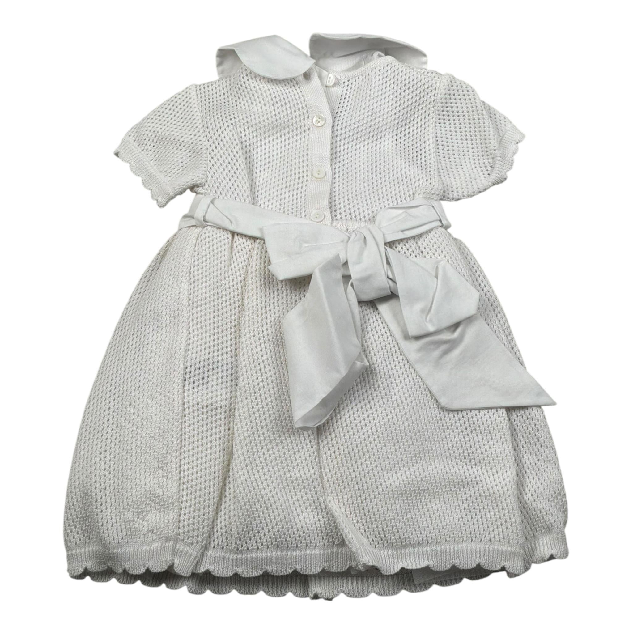 Le Coconne Abito Mezza Manica Traforato per Neonata LCN1937 BIANCO LE COCONNE 