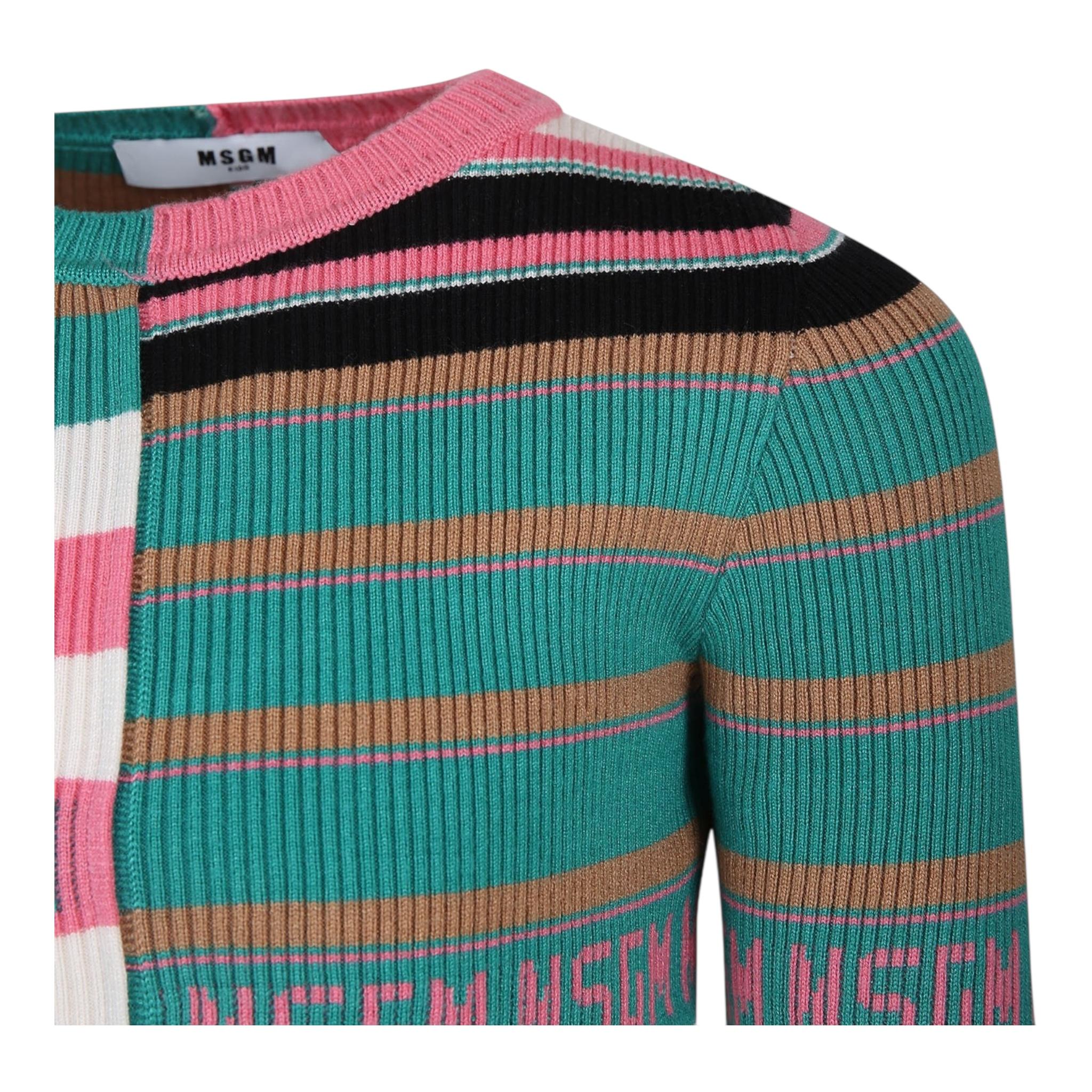 MSGM maglia multicolor girocollo con fantasia a righe Multicolor per Bambina F4MSJGJP193 MULTICOLOR MSGM 