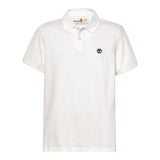Timberland Polo Mezza Manica Tinta Unita con Logo per Bambino T60437 BIANCO TIMBERLAND 