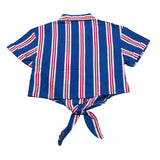 Gaelle Camicia Mezza Manica Fantasia Righe Blu per Bambina 2746C0218 BLU GAELLE 