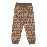 BALMAIN pantalone tinta unita con stampe logo Beige per Bambino BT6Q40 BEIGE BALMAIN 