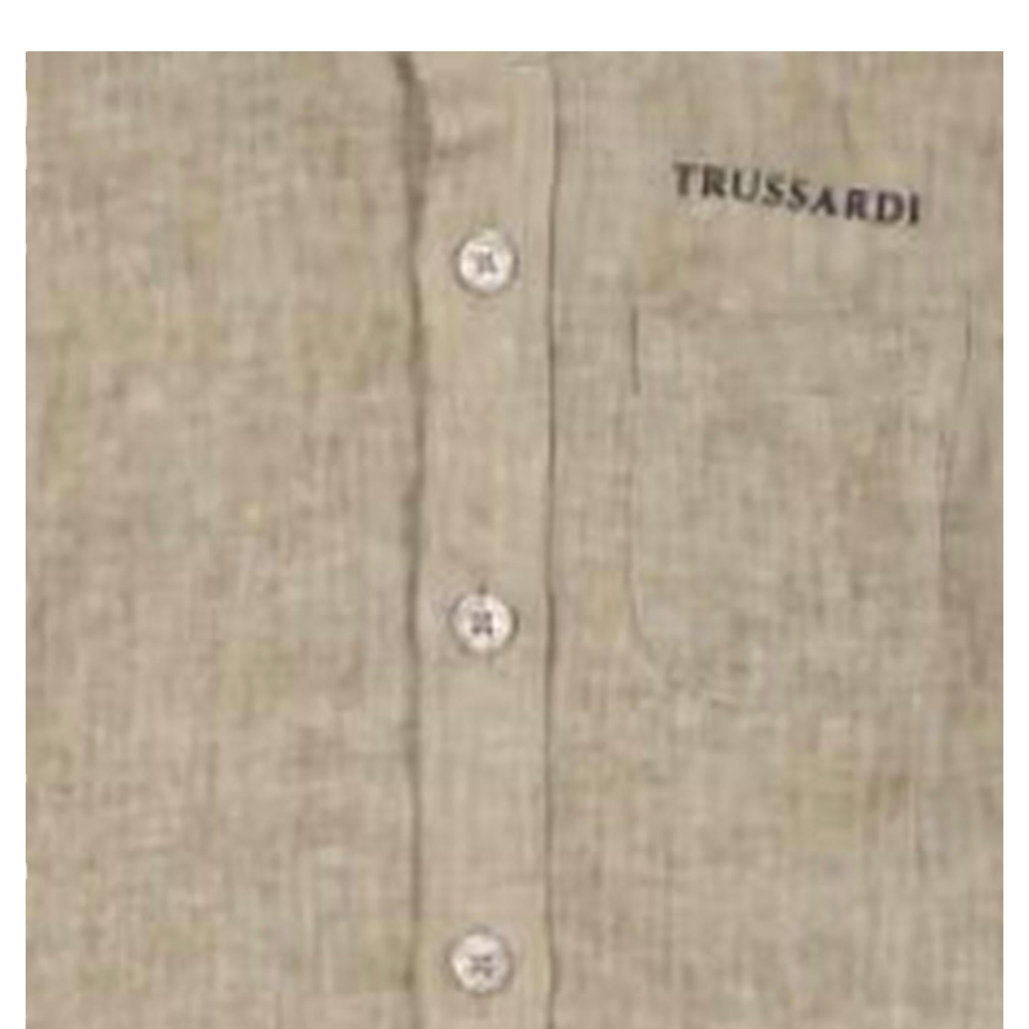 Trussardi Camicia Manica Lunga Tinta Unita con Colletto Coreano per Neonato TIP25042CAX SABBIA TRUSSARDI 