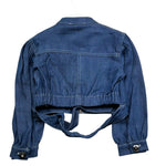 Miss Grant Giubbino In Denim Tinta Unita con Applicazine per Bambina MG1249 BLU MISS GRANT 