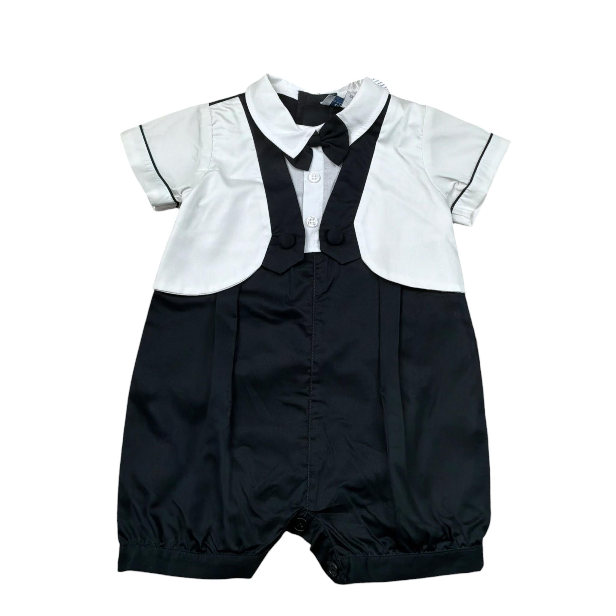 Aletta Pagliaccetto Bicolore con Papillion per Neonato MA22030 BIANCO/BLU ALETTA 