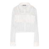 Miss Blumarine – Besticktes Langarmshirt mit weißem Oberteil für Mädchen