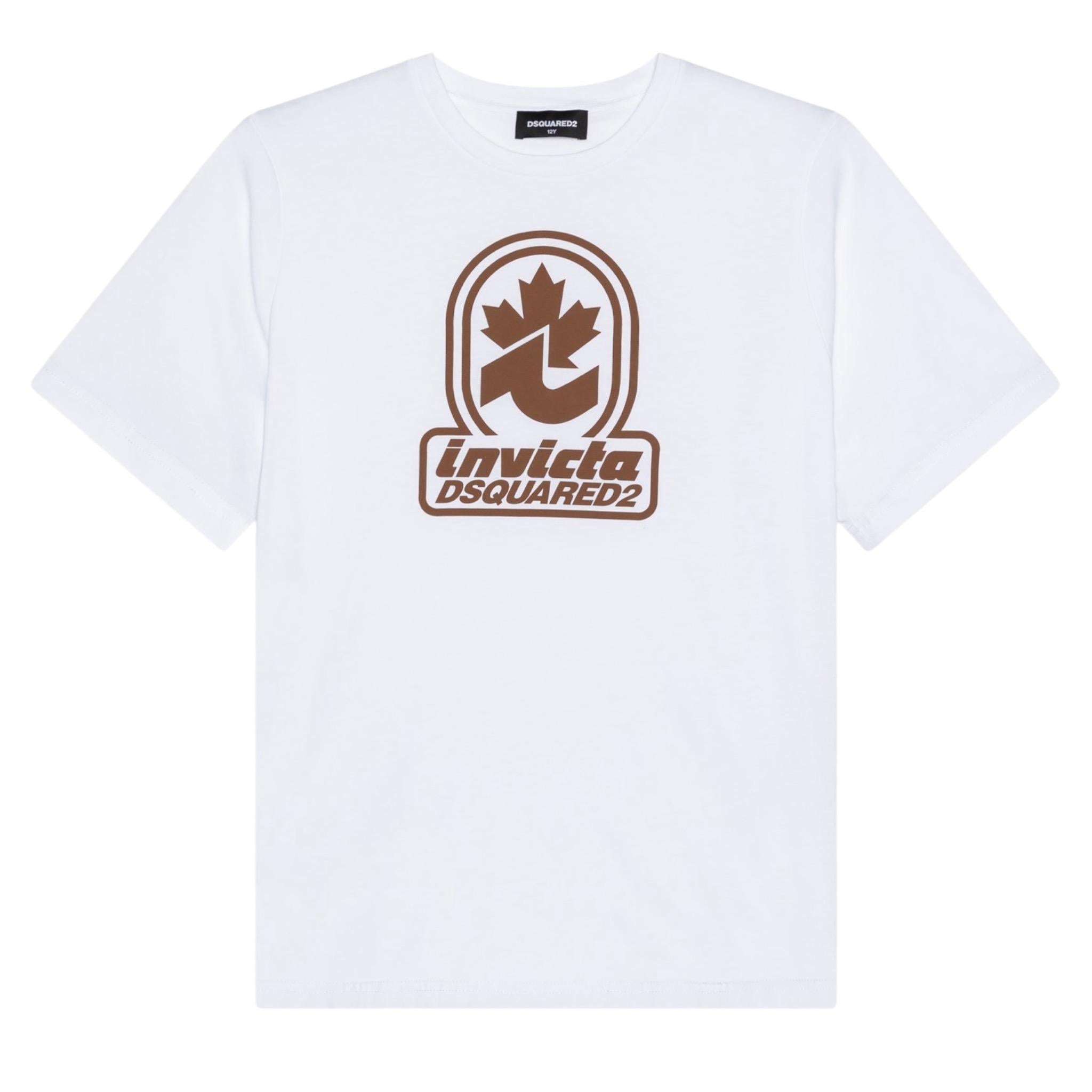 Dsquared2 T-Shirt Girocollo tinta unita con Collaborazione Invicta Bianco per Bambino DQ2924X BIANCO DSQUARED2 