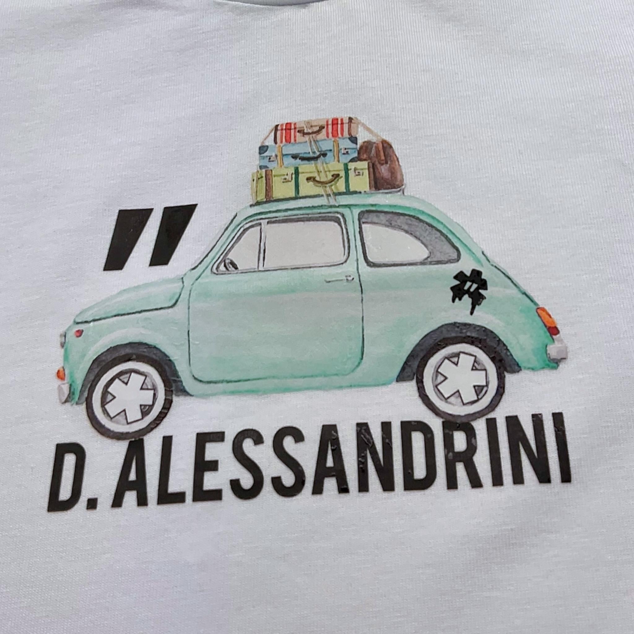 Daniele Alessandrini T-Shirt Girocollo Tinta Unita con Stampa per Neonato 1296M000237 BIANCO DANIELE ALESSANDRINI 