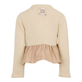DOU DOU cardigan tinta unita con rouches Panna per Bambina DV9A00 PANNA DOU DOU 