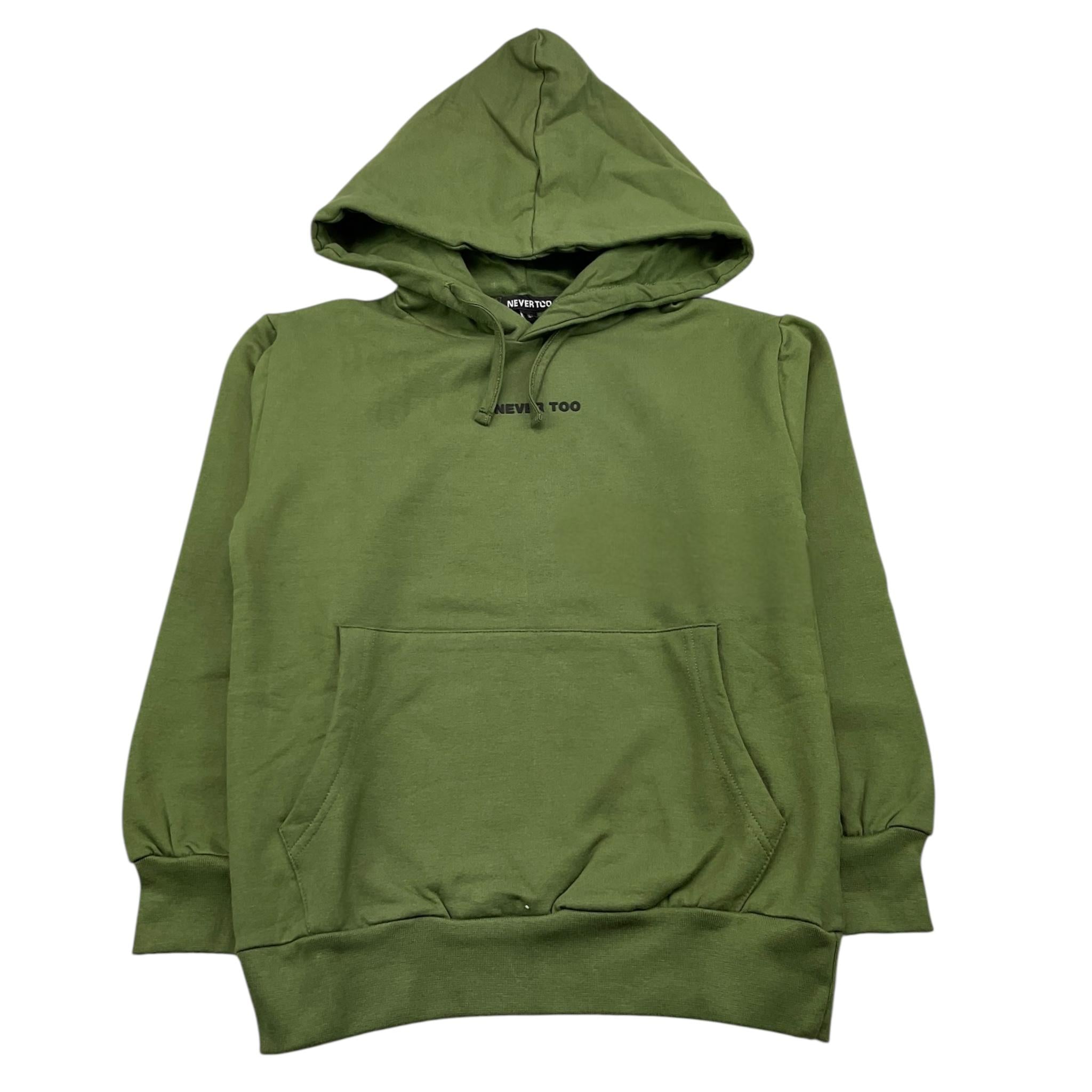 NEVER TOO felpa chiusa con cappuccio tinta unita con logo Verde per Bambino NT2081R VERDE NEVER TOO 
