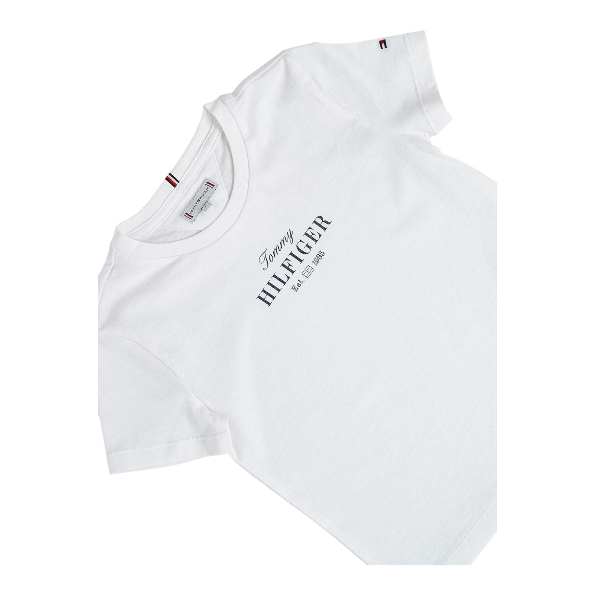 Tommy Hilfiger T-Shirt Girocollo Tina Unita con Stampa per Bambino KG0KG08524 BIANCO TOMMY HILFIGER 
