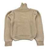 NAIDA maglia collo alto tinta unita con applicazioni Beige per Bambina NAMA306 BEIGE NAIDA 