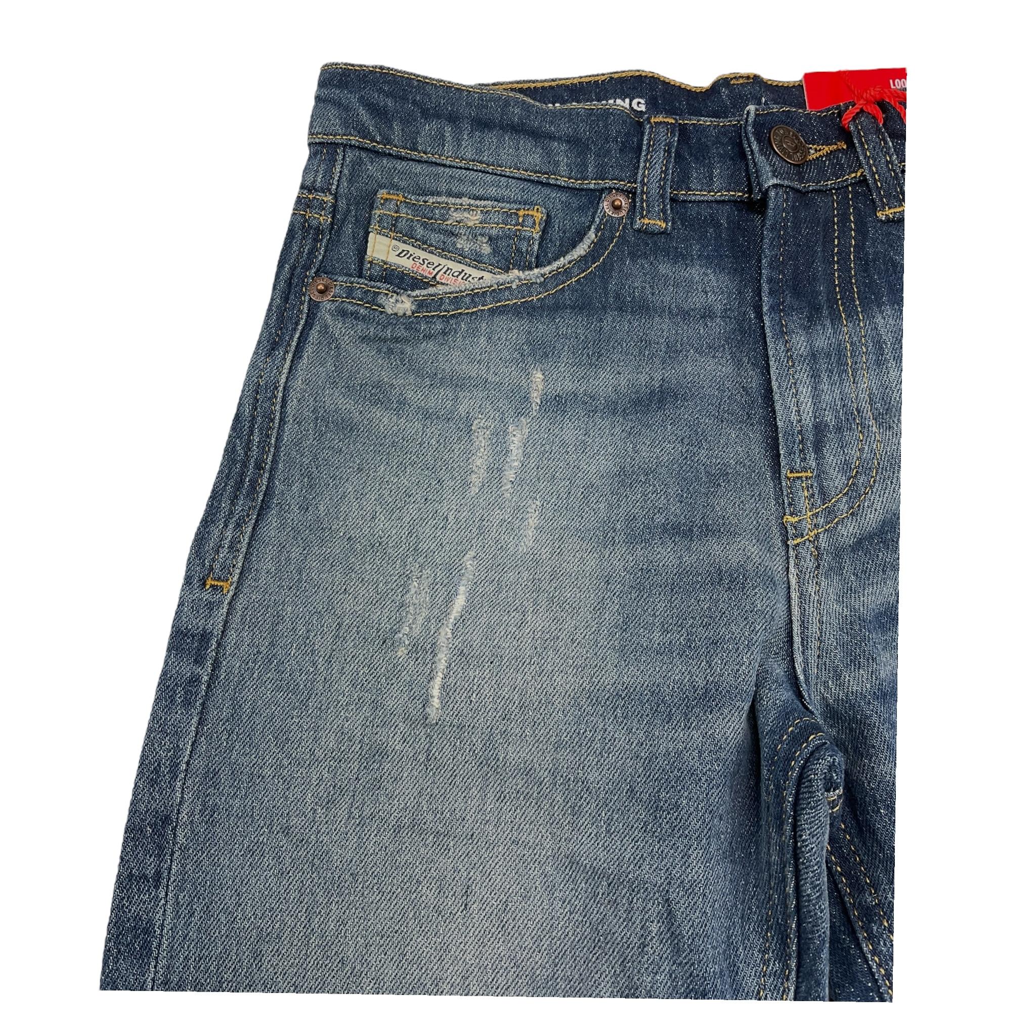 DIESEL jeans tinta unita con girovita regolabile Blu per Bambino J00981 BLU DIESEL 