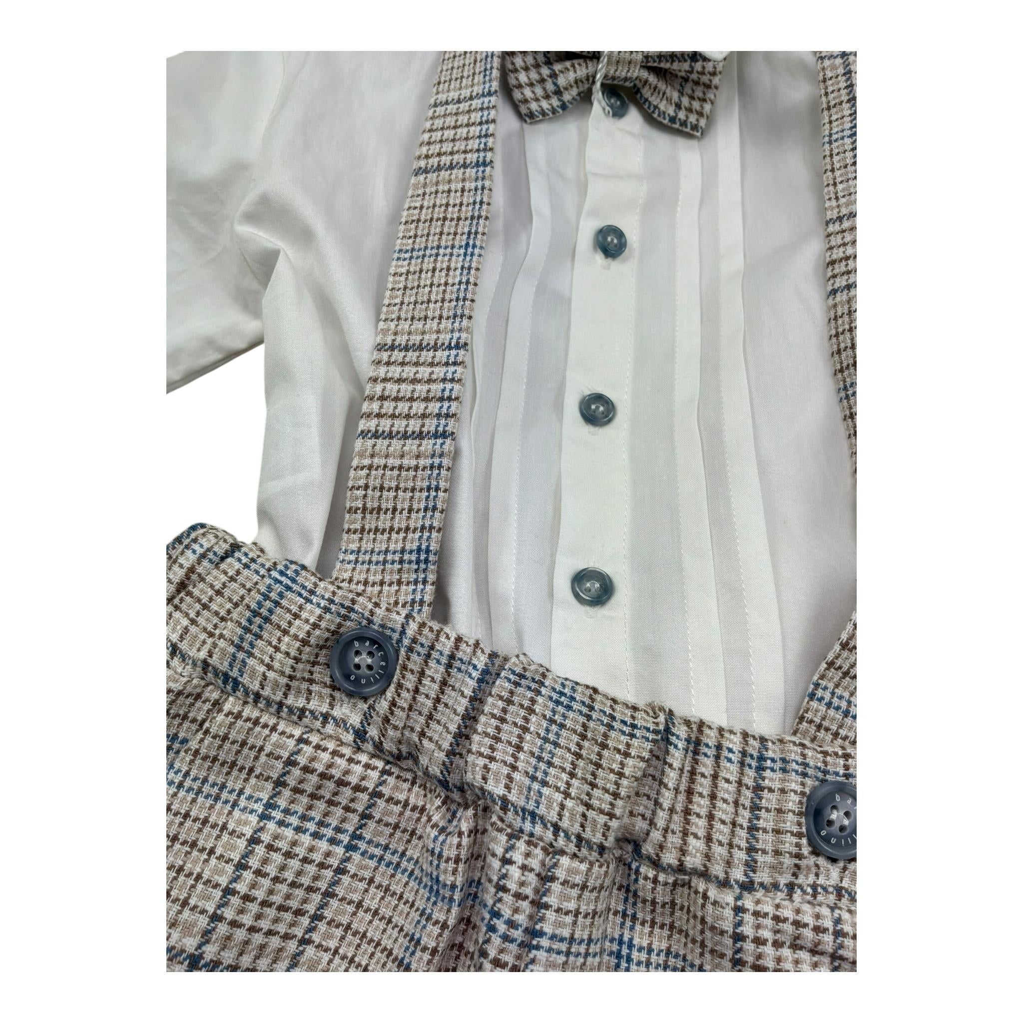 Barcellino Completo 3 Pezzi Camicia-Bermuda-Papillon per Neonato 110606 BIANCO BARCELLINO 