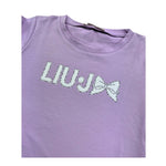 Liu Jo T-Shirt Girocollo Tinta Unita con Brillantini per Bambina KA5081X LILLA LIU JO 