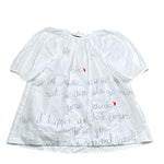 Simonetta Abito Tinta Unita con Stampa per Bambina SW1B53 BIANCO SIMONETTA 