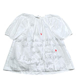 Simonetta Abito Tinta Unita con Stampa per Bambina SW1B53 BIANCO SIMONETTA 