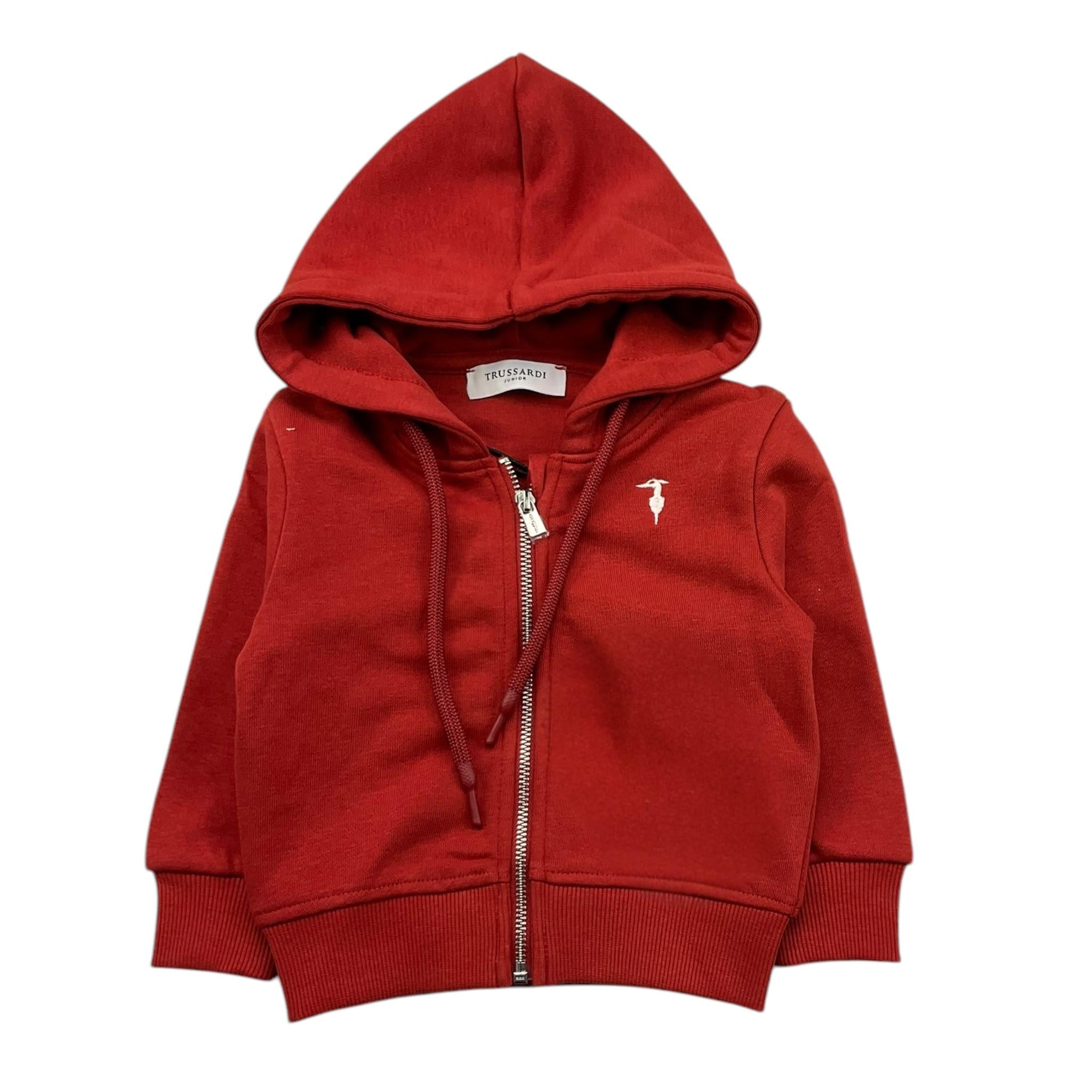 TRUSSARDI felpa con zip e cappuccio tinta unita Rosso per Neonato TIA25023 ROSSO TRUSSARDI 