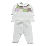 Marlu' Completo 2 Pezzi Maglia-Leggins Tinta Unita con Ricami per Neonata EP2619 BIANCO MARLU' 