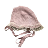 Paz Rodriguez Cappello Tinta Unita Con Ricami Rosa Per Neonata