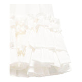 Dou Dou Abito Tinta Unita Mezza Manica con Balze per Bambina DW1A61 BIANCO DOU DOU 