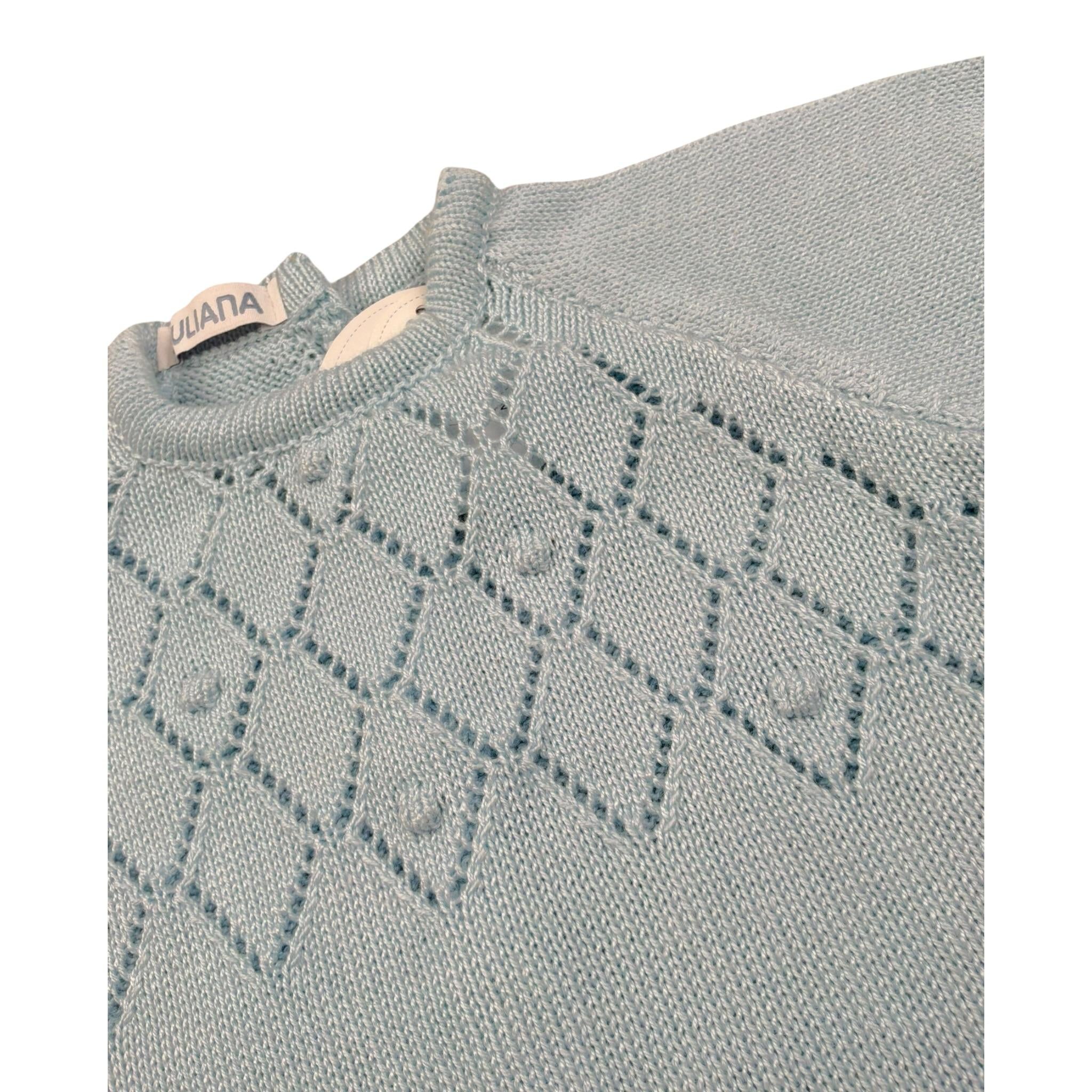 Juliana Pagliaccetto Mezza Manica tinta unita Cn Ricami Azzuro per Neonato 25162X AZZURRO JULIANA 