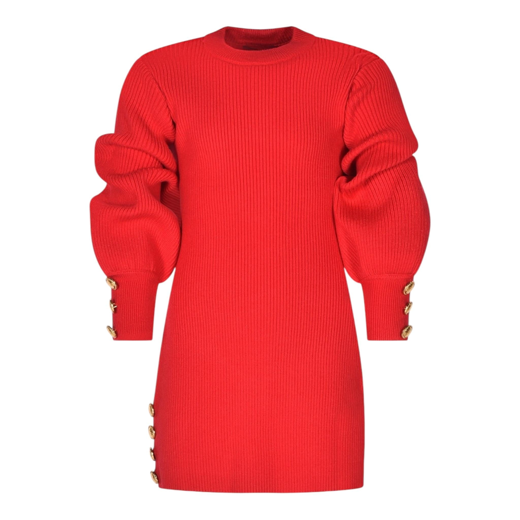 FUN & FUN abito in maglia tinta unita mezzo collo Rosso per Bambina FBDR00293 ROSSO FUN & FUN 