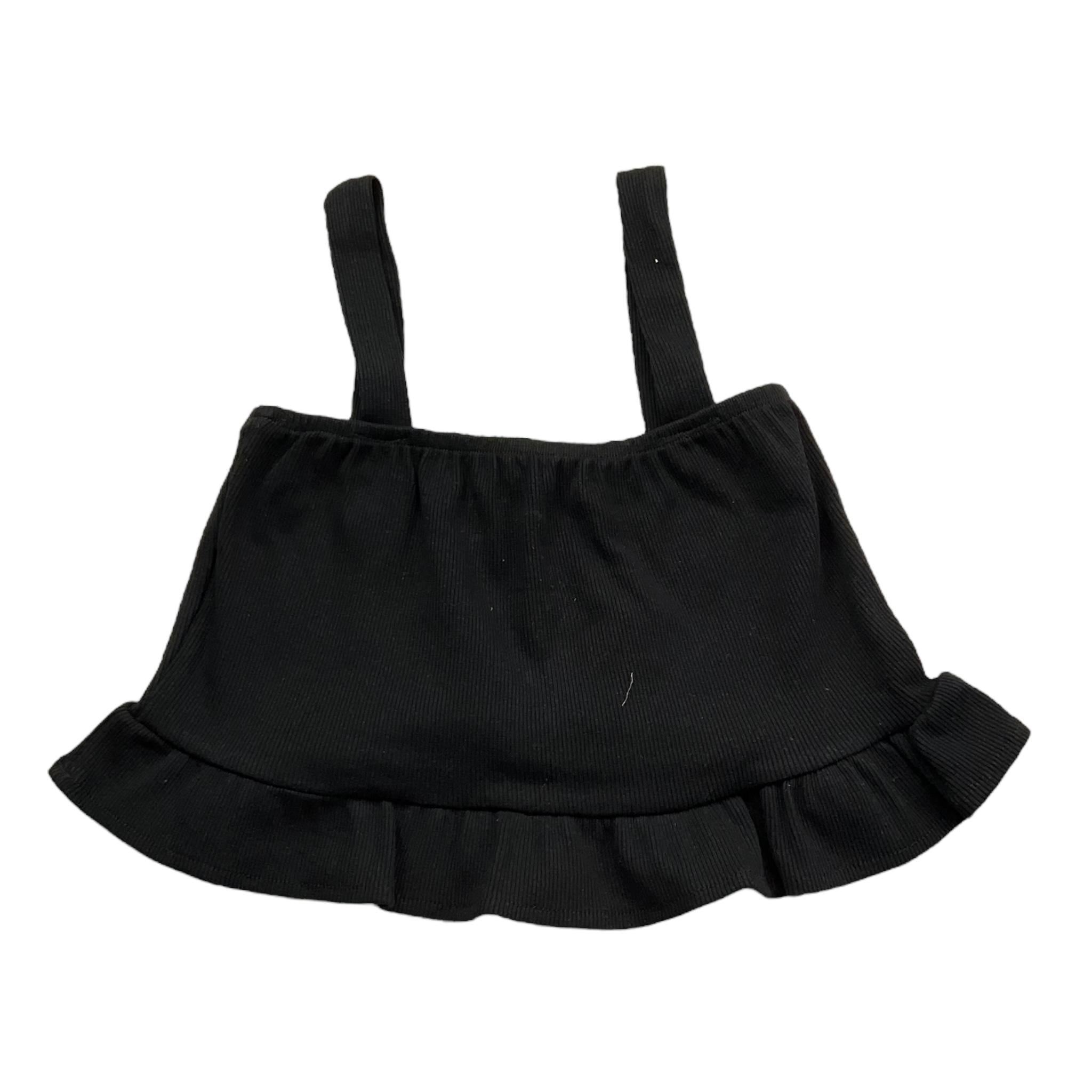 Janice Top Tinta Unita con Bretelle per Bambina JN237R NERO JANICE 