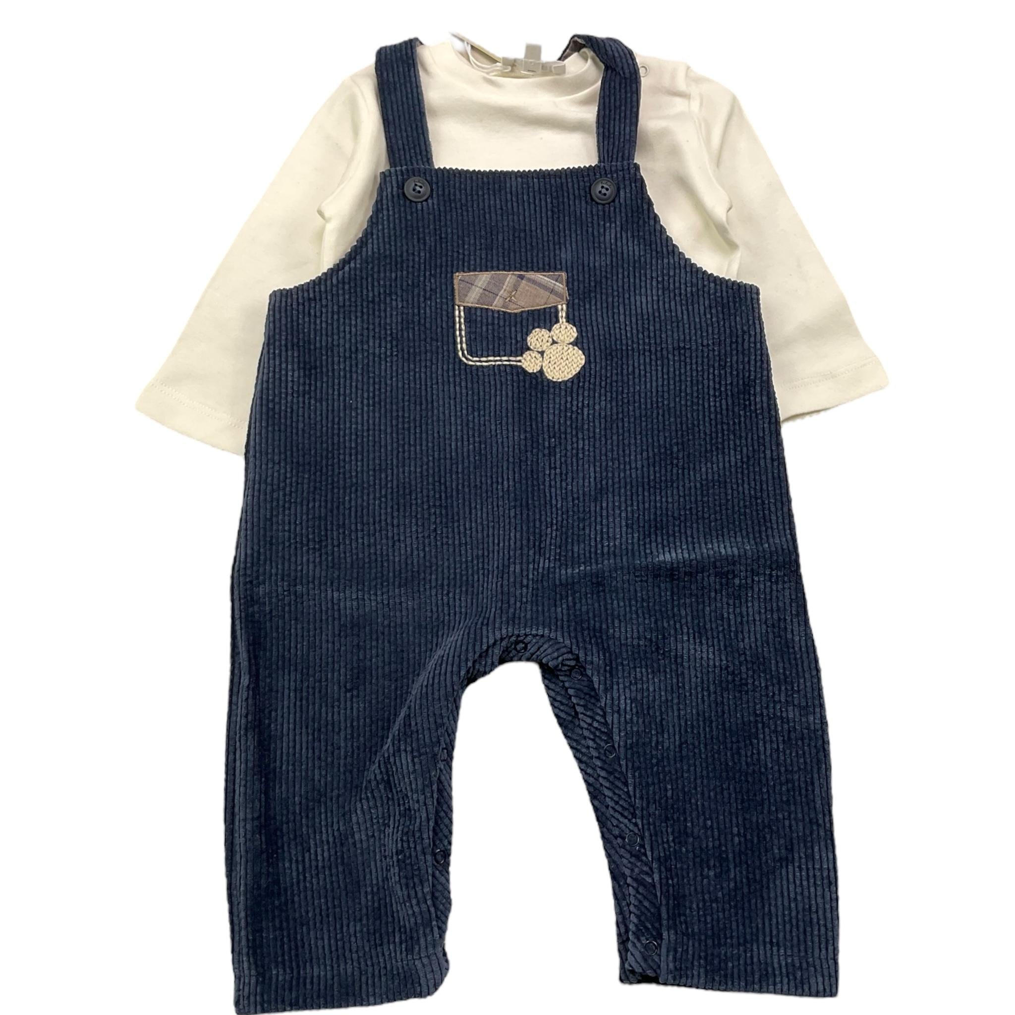 LALALU' completo 2 pezzi shirt-salopette Blu per Neonato SLTL3N BLU LALALU' 