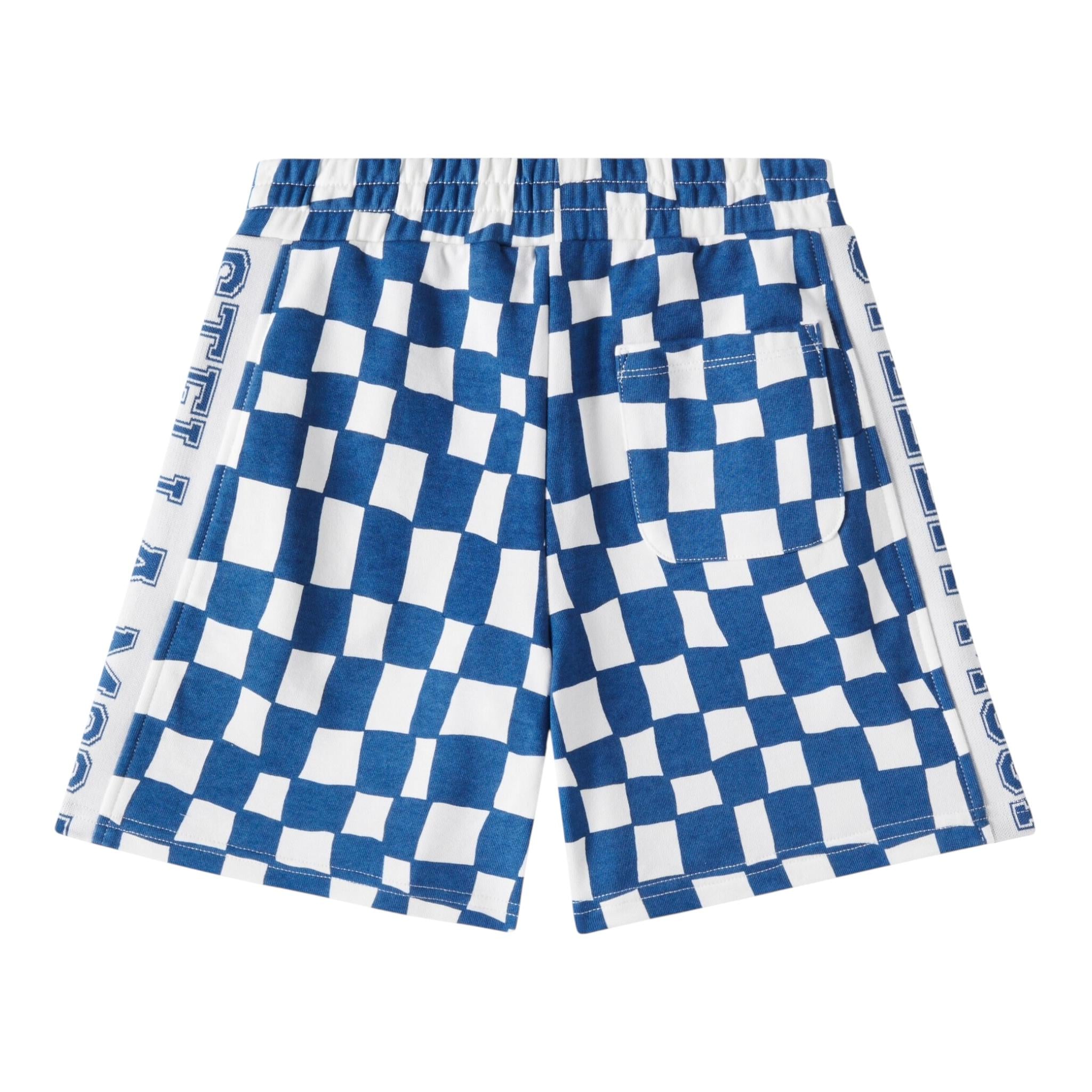 Stella Mccartney Bermuda In Felpa Bicolore Fantasia Quadri per Bambino TW6R69 BIANCO/BLU STELLA McCARTNEY 