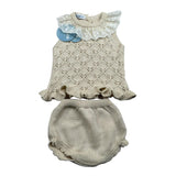 Juliana Completo 2 Pezzi Maglia-Culotte Tinta Unita per Neonata 25075 AVORIO JULIANA 